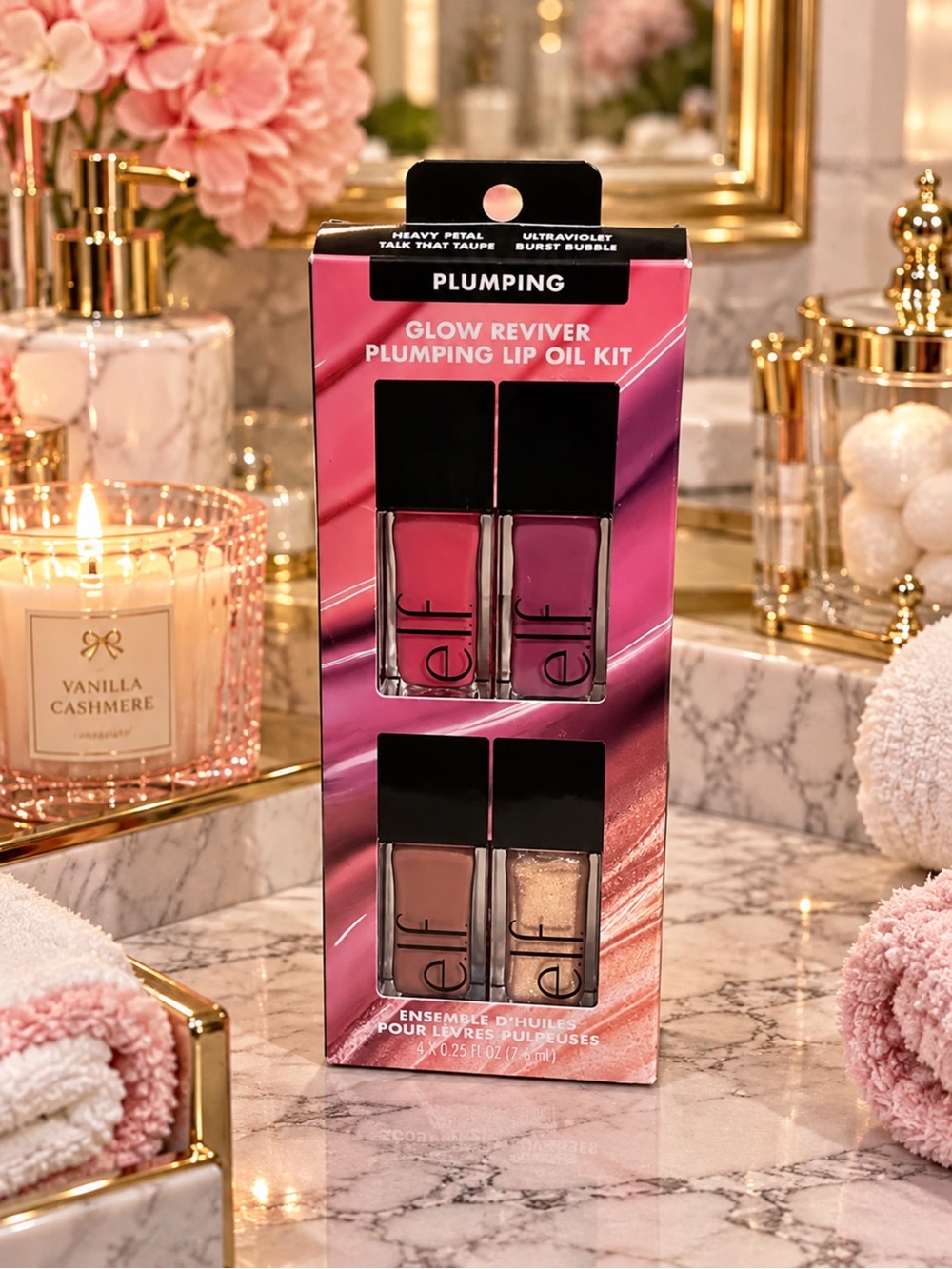 ELF Glow Reviver Plumping Lip Oil Kit - Pink & Nude Shades
